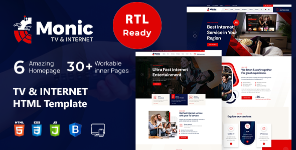 Monic - TV & Internet HTML Template & RTL Ready by noor_tech