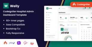 Welly : CodeIgniter Hospital Admin Dashboard Bootstrap Template by DexignZone