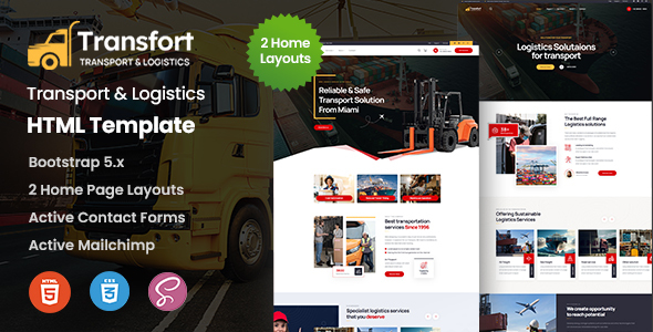 Transfort - Transport & Logistics HTML Template by KodeSolution