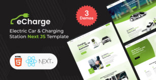 Echarge – Electric Vehicle Charging Station React NextJs Template by SmartDataSoft