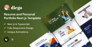 Diego - Creative Personal Portfolio & Resume Next js Template by Theme_Pure