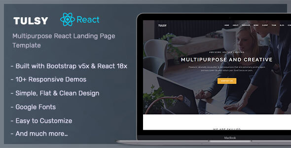 Tulsy - Multipurpose React Landing Page Template by themesdesign
