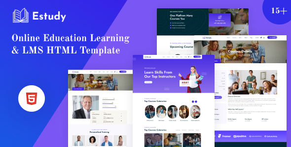 Estudy-Online Education Learning & LMS HTML Template by Website_Stock