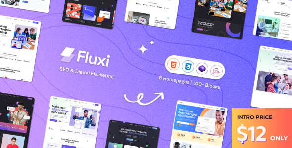 Fluxi -  SEO Digital Marketing HTML Template by reacthemes