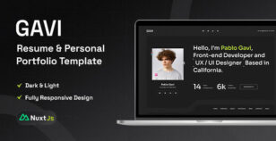 Gavi - Personal Portfolio Resume Nuxtjs Template by UiCamp