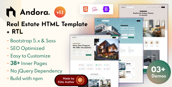 Andora - Real Estate Bootstrap 5 Template by EnvyTheme