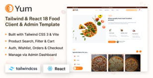 Yum React - Tailwind CSS Client & Admin Food Template by coderthemes