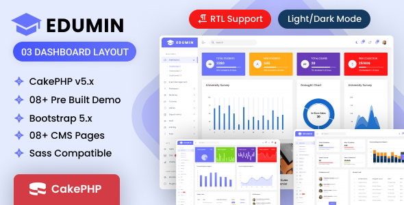 EduMin - CakePHP Education Admin Dashboard Template by dexignlabs