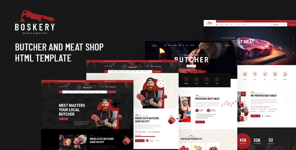 Boskery - Butcher & Meat Shop HTML Template by Layerdrops