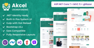 Akcel - Crowdfunding & Charity ASP.NET Core & MVC Bootstrap Template by DexignZone