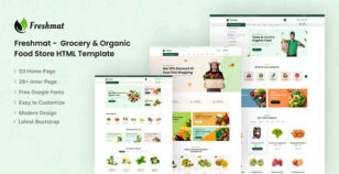 Freshmat - Grocery & Organic Food Store HTML Template by ThemeFax