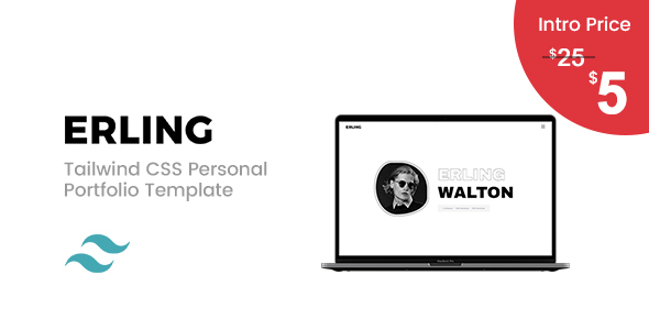 Erling - Tailwind CSS Personal Portfolio Template by askthemes