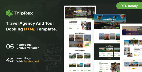TripRex - Travel Agency and Tour Booking Template by egenslab