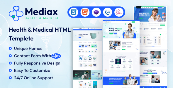 Mediax - Health & Medical Service HTML Template by themeholy
