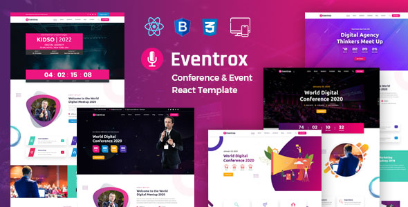 Eventrox - React Event Conference & Meetup Template by expert-Themes