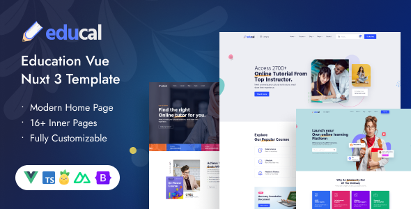 Educal – Online Learning and Education Vue Nuxt 3 Template by Theme_Pure