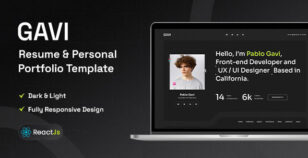 Gavi - Personal Portfolio Resume Reactjs Template by UiCamp