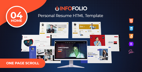 InfoFolio - Resume One Page HTML Template by webstrot