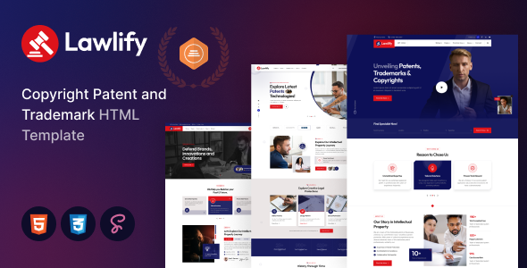 Lawlify - Patent Copyright and Trademark Law Firm HTML Template by themeim
