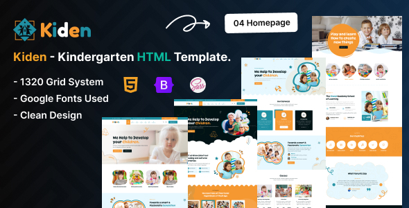Kiden - Kids, Children, School & Kindergarten HTML Template by ordainIT