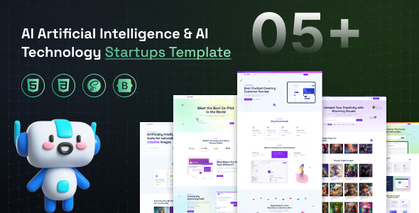 AI Artificial Intelligence & AI Technology Startups Template - AI Doodle by _Themephi