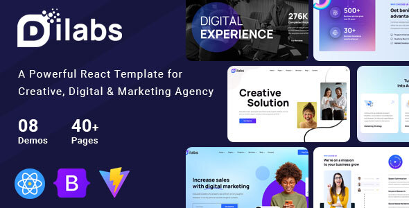 Dilabs - Creative Agency React Template by validthemes