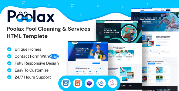 Poolax - Pool Cleaning & Services HTML Template by themeholy