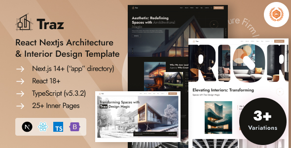Traz - React Nextjs Architecture & Interior Design Template by EnvyTheme