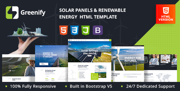 Greenify - Solar & Renewable Energy HTML Template by designervily