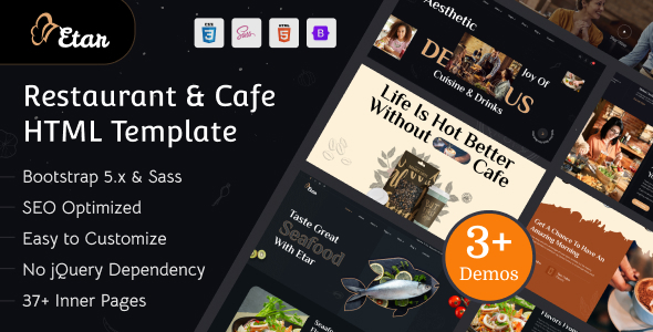 Etar - Restaurant & Cafe HTML Template by HiboTheme