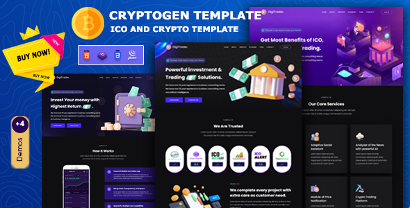 CryptoGen - ICO and Crypto LandingPage Template by Plainthing-Studio