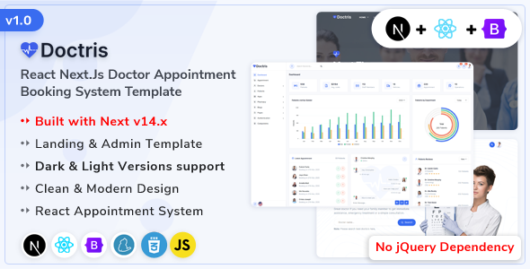Doctris - React Next.js Doctor Appointment Booking System & Admin Dashboard Template by ShreeThemes