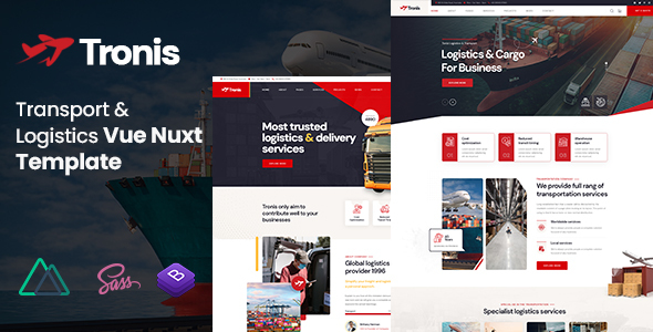 Tronis - Transport & Logistics Vue Nuxt Template by KodeSolution