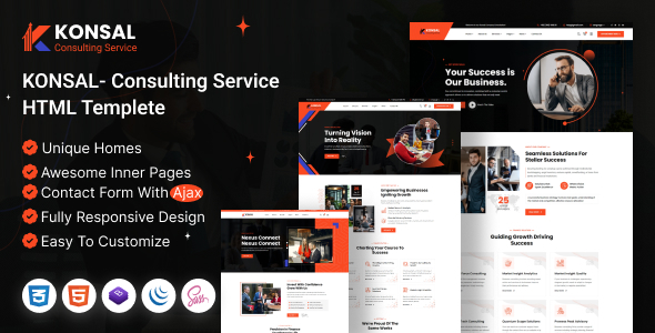 Konsal - Corporate Business & Consulting HTML Template by themeholy