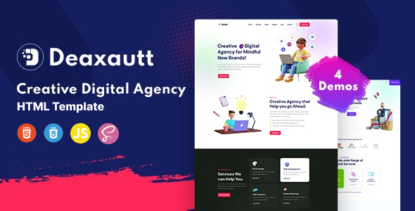 Deaxautt - Digital Marketing & Agency HTML Template by EaglesThemes