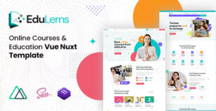 Edulerns - Education Courses Vue Nuxt Template by KodeSolution
