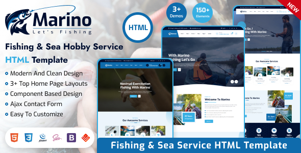 Marino - Fishing & Sea Hobby HTML Template by vecuro_themes