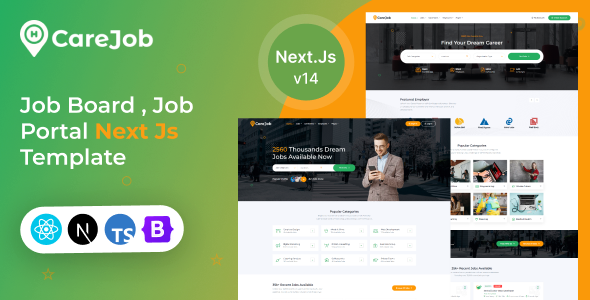 CareJob - Job Board, Job Portal Next Js Template by BDevs