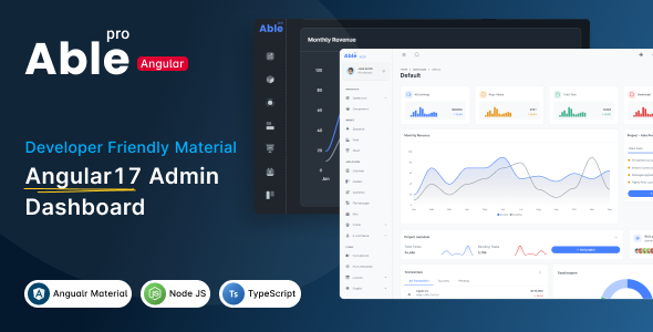 Able Pro Angular Dashboard Template by phoenixcoded