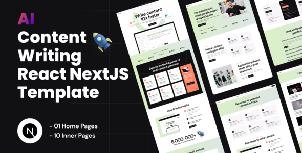 Contis - AI Writer & Copywriting Landing Page React NextJS Template by CodeeFly