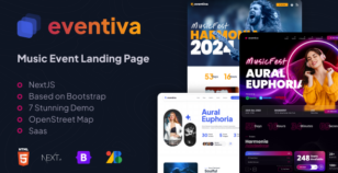 Eventiva NextJS - Music & Bands Events Landing Page Template by themeperch