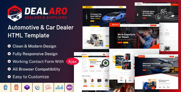 Dealaro - Automotive & Car Dealer HTML Template by themeholy