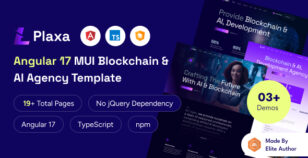 Plaxa - Angular MUI Blockchain & AI Agency Template by HiBootstrap