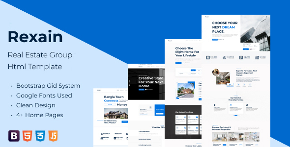 Rexain - Real Estate Group HTML Template by media-city