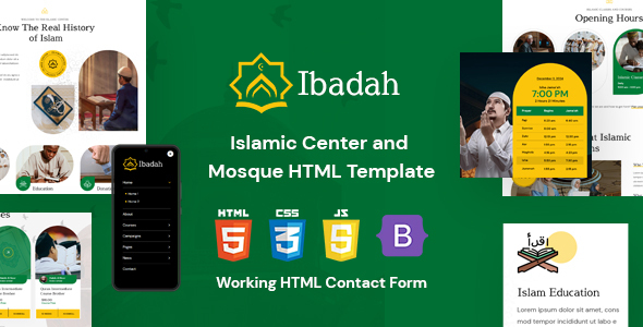 Ibadah - Islamic Center & Mosque HTML Template by winsfolio