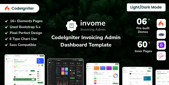 Invome - CodeIgniter Invoicing Admin Dashboard Template by dexignlabs