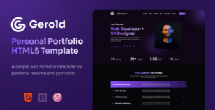 Gerold - Personal Portfolio HTML Template by Theme-Junction
