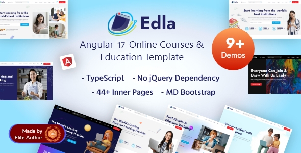 Edla - Angular 17+ Online Courses Education Template by EnvyTheme