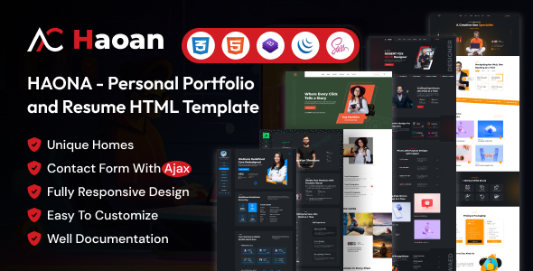 HAONA – Personal Portfolio and Resume HTML Template by themeholy