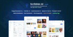Scribbler.AI - AI Content Generator Dashboard and User App HTML Template by themeyn
